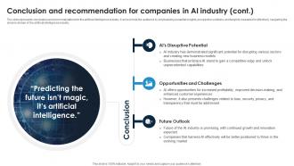 Conclusion And Recommendation For Companies In AI Industry Global Artificial Intelligence IR SS Researched Professionally