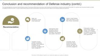 Conclusion And Recommendation Global Defense Industry Report IR SS Analytical Images