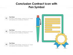 Conclusion contract icon with pen symbol