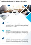 Conclusion of human resource department report presentation report infographic ppt pdf document
