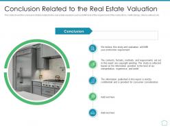 Conclusion Related To The Real Estate Valuation Real Estate Appraisal And Review