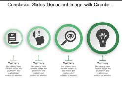 Conclusion slides document image with circular text boxes