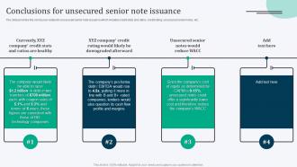 Conclusions For Unsecured Senior Note Issuance Equity Debt And Convertible Bond Financing Pitch Book