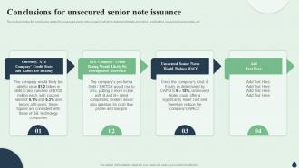 Conclusions For Unsecured Senior Note Issuance Equity Debt Convertible Investment Pitch Book
