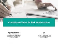 Conditional value at risk optimization ppt powerpoint presentation microsoft cpb