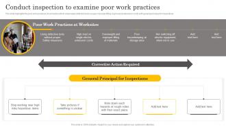 Conduct Inspection To Examine Poor Work Practices Manual For Occupational Health And Safety