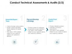 Conduct technical assessments and audits strategy ppt powerpoint slides