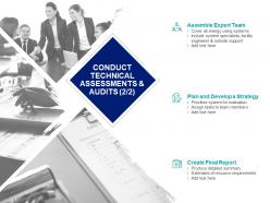 Conduct technical assessments and audits strategy ppt slide