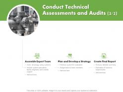Conduct technical assessments and audits team ppt powerpoint icon