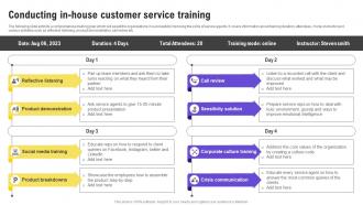 Conducting In House Customer Service Effective Strategies To Beat Your Competitors Strategy SS V