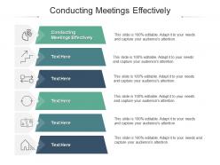 Conducting meetings effectively ppt powerpoint presentation summary smartart cpb