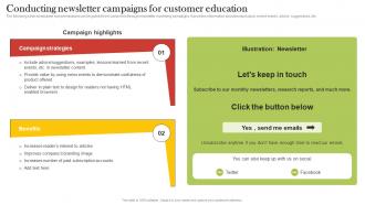 Conducting Newsletter Campaigns For Customer Education Increasing Customer Opt MKT SS V