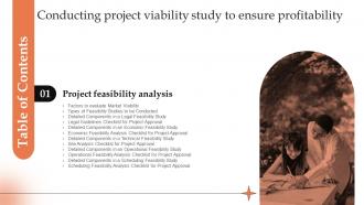 Conducting Project Viability Study To Ensure Profitability For Table Of Contents