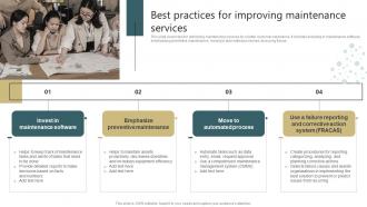 Conducting Successful Customer Best Practices For Improving Maintenance Services
