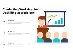 Conducting workshop for upskilling at work icon