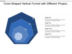 Cone shaped vertical funnel with different project stages