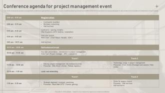 Conference Agenda For Project Management Event