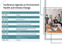 Conference agenda on environment health and climate change