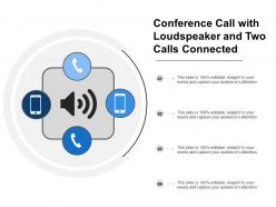 Conference call with loudspeaker and two calls connected