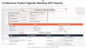 Conference Project Agenda Meeting With Purpose