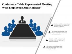 Conference table represented meeting with employees and manager