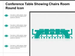 Conference table showing chairs room round icon