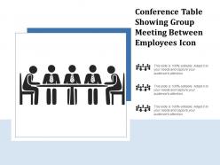Conference table showing group meeting between employees icon