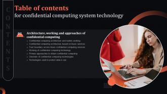 Confidential Computing System Technology For Table Of Contents