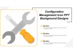 Configuration management icon ppt background designs