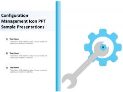 Configuration management icon ppt sample presentations