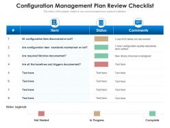Configuration management plan review checklist