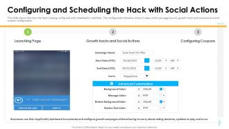 Configuring and scheduling the hack with social appvirality investor funding elevator