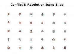 Conflict and resolution icons slide gears ppt powerpoint presentation pictures example