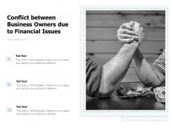Conflict between business owners due to financial issues