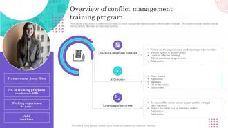 Conflict Management Techniques Overview Of Conflict Management Training Program