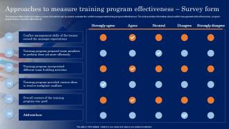 Conflict Resolution In The Workplace For Approaches To Measure Training Program