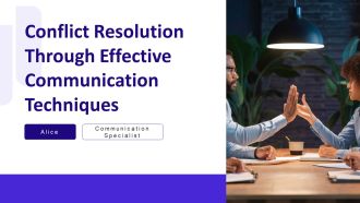 Conflict Resolution Through Effective Communication Techniques PPT Mockup AT