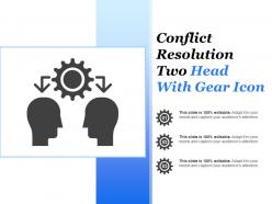 Conflict resolution two head with gear icon