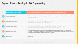 Conformance Testing IT Types Of Stress Testing In SW Engineering Ppt Elements