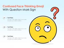 Confused face thinking emoji with question mark sign
