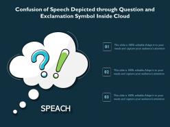 Confusion of speech depicted through question and exclamation symbol inside cloud