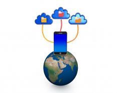 Connect with world by cloud stock photo