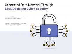 Connected data network through lock depicting cyber security