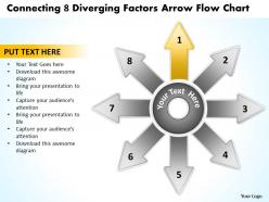 Connecting 8 diverging factors arrow flow chart circular layout diagram powerpoint templates