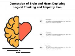 Connection of brain and heart depicting logical thinking and empathy icon