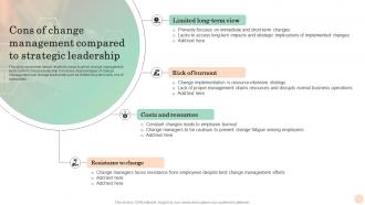 Cons Of Management Mastering Transformation Change Management Vs Change Leadership CM SS