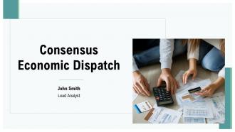 Consensus Economic Dispatch PPT Example ACP