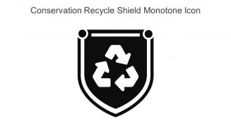 Conservation Recycle Shield Monotone Icon In Powerpoint Pptx Png And Editable Eps Format