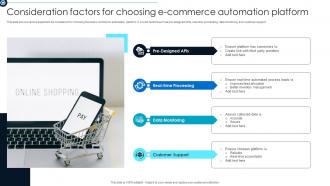 Consideration Factors For Choosing E Commerce Automation Platform