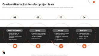 Consideration Factors To Select Project Team Project Management Guide PM SS